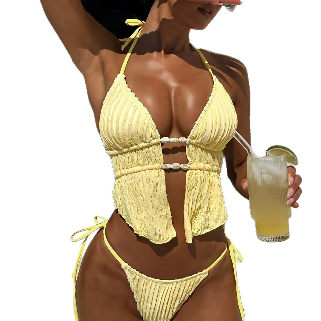 Damen Rüschenbikini mit Perlenakzenten R&B