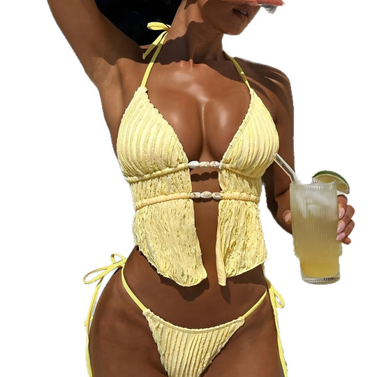 Damen Rüschenbikini mit Perlenakzenten R&B