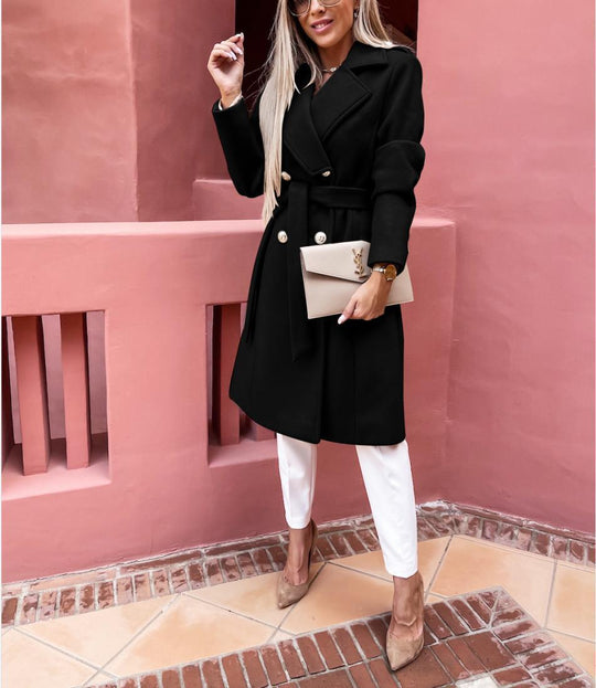 Damen Eleganter Trenchcoat mit tailliertem Schnitt und praktischen Taschen R&B