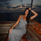 Damen Schlichtes Maxikleid mit hohem Seitenschlitz R&B