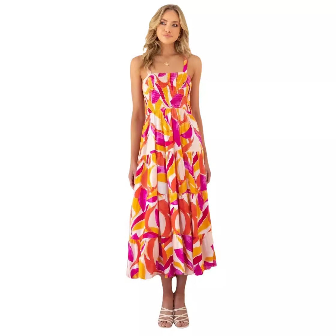 Damen Maxikleid mit floralem Design R&B