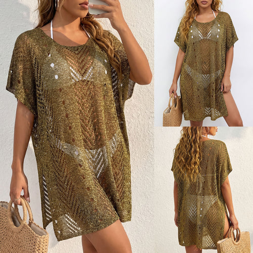 Damen eleganter häkelter Strandüberwurf R&B