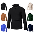 Herren modischer Strickpullover mit hochschließendem Reißverschluss und strukturiertem Design