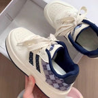 Damen Sneakers mit Karo-Muster und gepolsterter Sohle