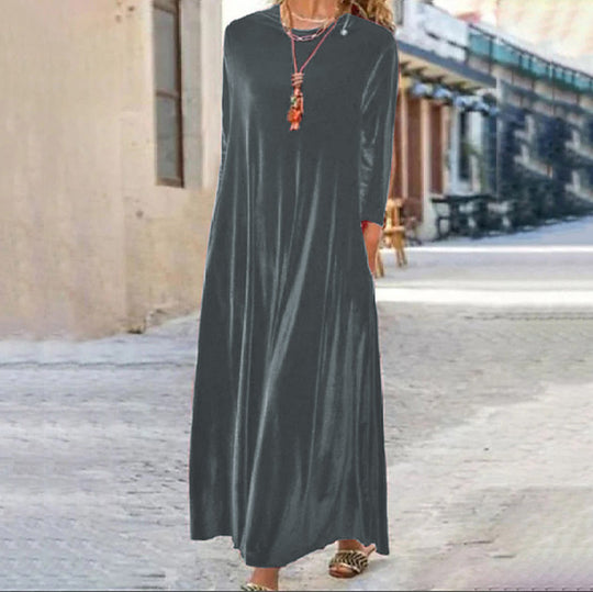 Damen Maxikleid mit elegantem Schnitt und Taschen R&B