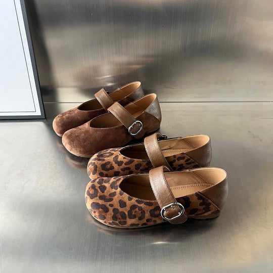 Damen Mokassins mit elegantem Riemen und hochwertiger Veloursoberfläche R&B