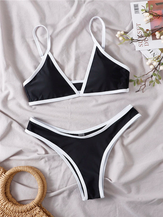 Damen Bikini-Set mit sportlichem Schnitt und trendigen Kontrastdetails R&B
