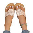 Damen Schnürsandalen mit floralen Applikationen R&B