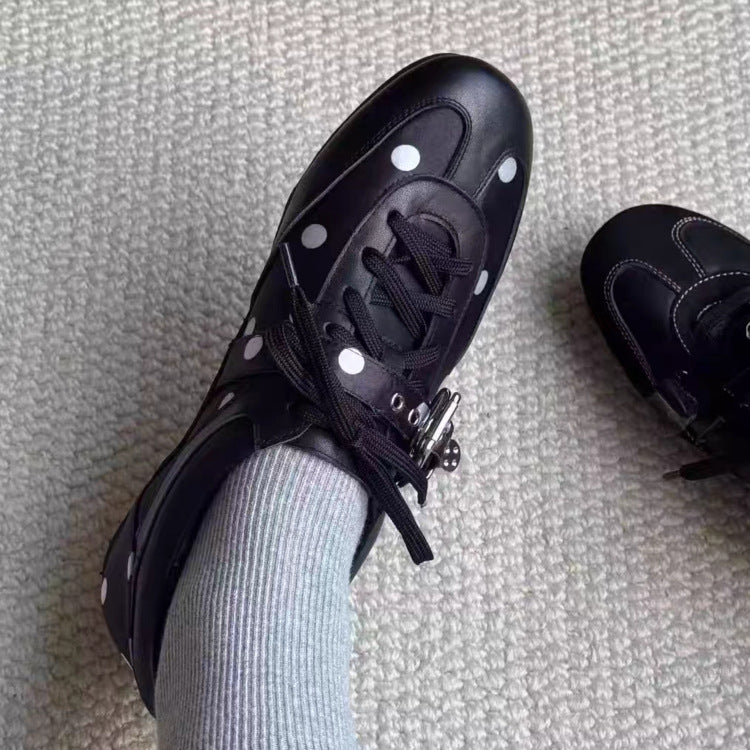 Damen sportive Sneakers mit einzigartigem Punktedesign und stabiler Sohle R&B
