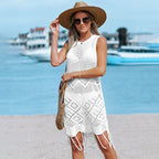 Damen gehäkeltes Strandkleid mit fransigen Details R&B