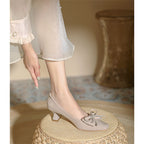 Damen elegante Pumps mit geschmackvollem Schleifenakzent