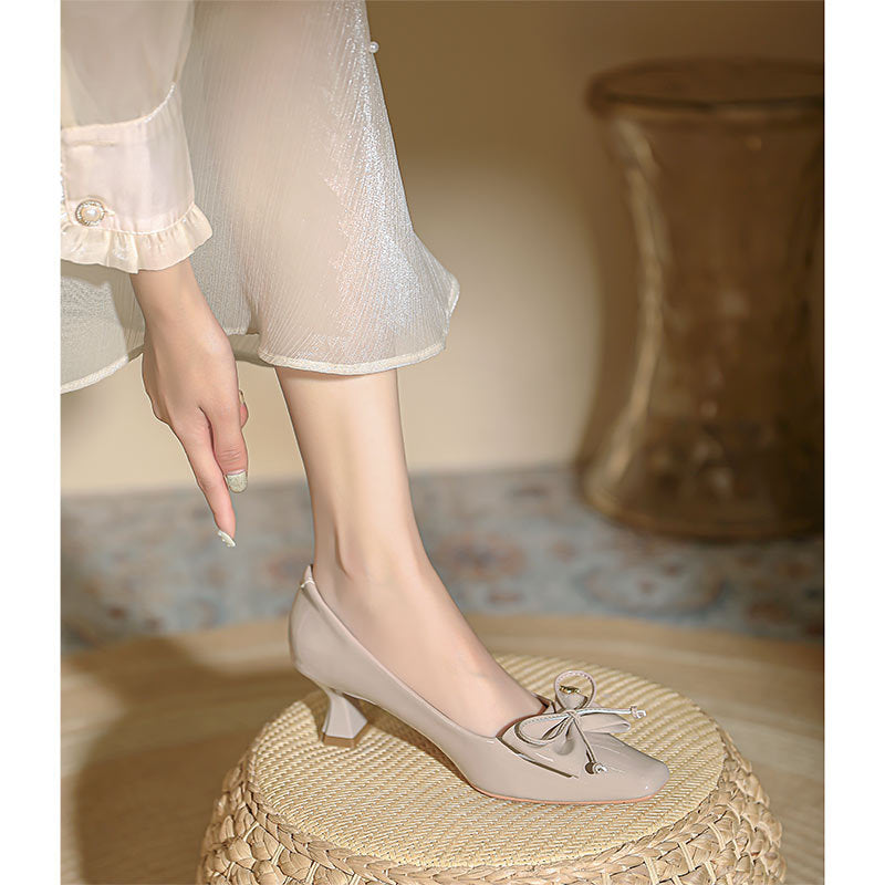Damen elegante Pumps mit geschmackvollem Schleifenakzent
