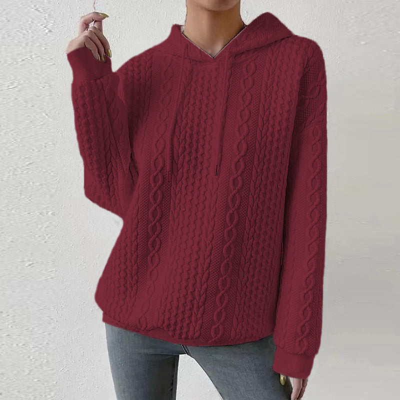 Damen Kapuzenpullover mit Kordelzug und strukturiertem Muster R&B