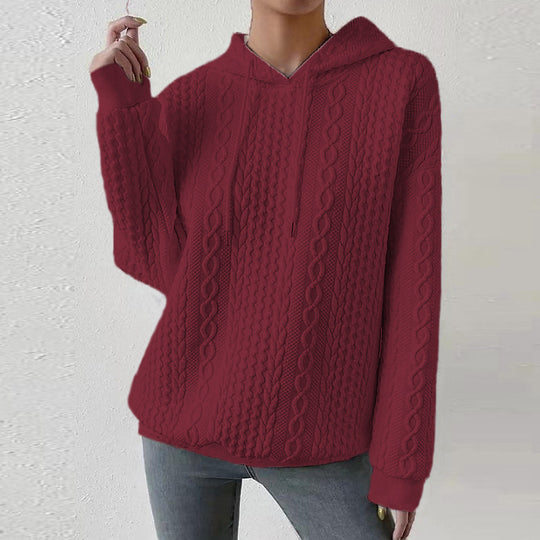Damen Kapuzenpullover mit Kordelzug und strukturiertem Muster R&B