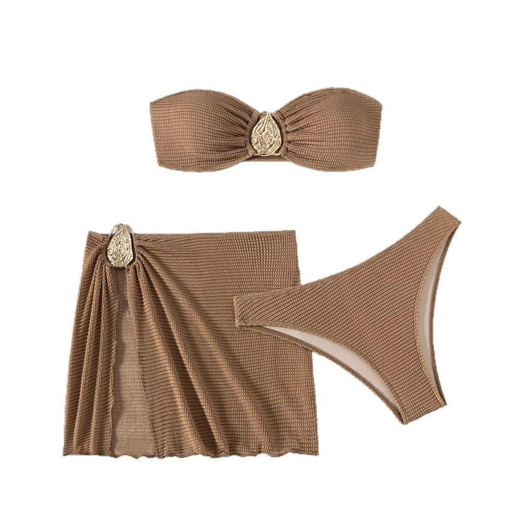 Damen Bandeau-Bikini-Set mit schickem Faltendetail R&B