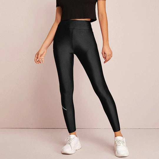 Damen Sportleggings mit inspirierendem Schriftzug und hohem Bund R&B