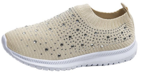 Damen Glitzernde Slip-On Sneaker mit atmungsaktivem Obermaterial und rutschfester Sohle R&B