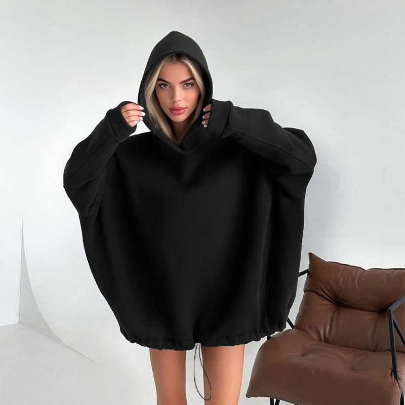 Damen oversized Hoodie mit verstellbarem Bund und Kängurutasche R&B