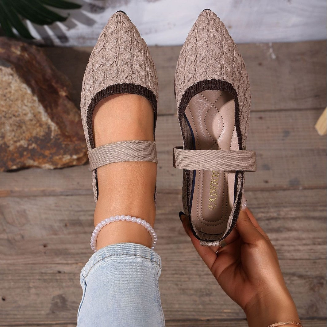 Damen Ballerinas mit elastischem Riemendesign R&B