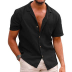 Herren kurzärmliges Leinenhemd R&B
