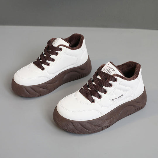 Damen warme High-Top Sneakers mit dämpfendem Innenfutter und rutschfester Laufsohle R&B
