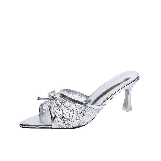 Damen Elegante Slingback-Sandaletten mit charmantem Schleifen-Detail und verziertem Obermaterial R&B