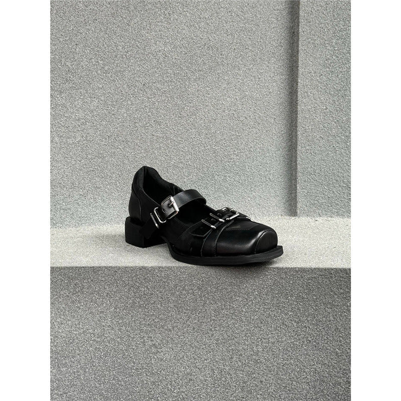 Damen elegante Schnürschuhe mit dekorativen Schnallen R&B