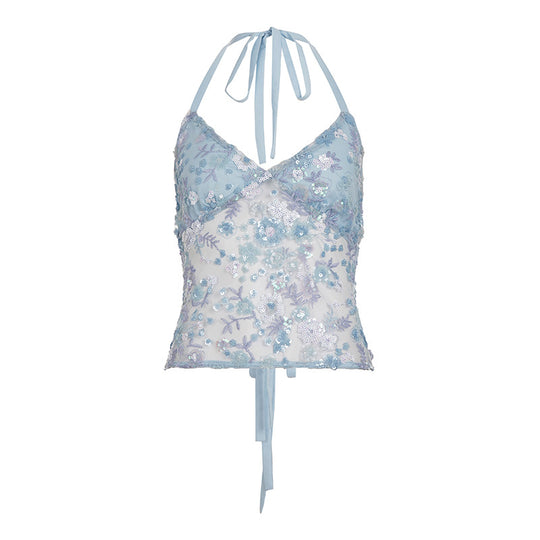 Damen Spitzentop mit raffiniertem V-Ausschnitt und eleganten Rüschen R&B