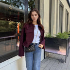 Damen lässige Fleecejacke mit praktischen Taschen und modernem Kragen R&B