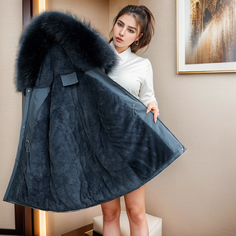 Damen isolierter Winterparka mit luxuriösem Kunstfellkragen und wärmendem Innenfutter