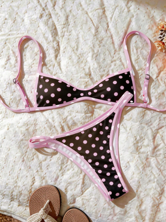 Damen Zweiteiliger Bikini mit elegantem Streifenmuster R&B
