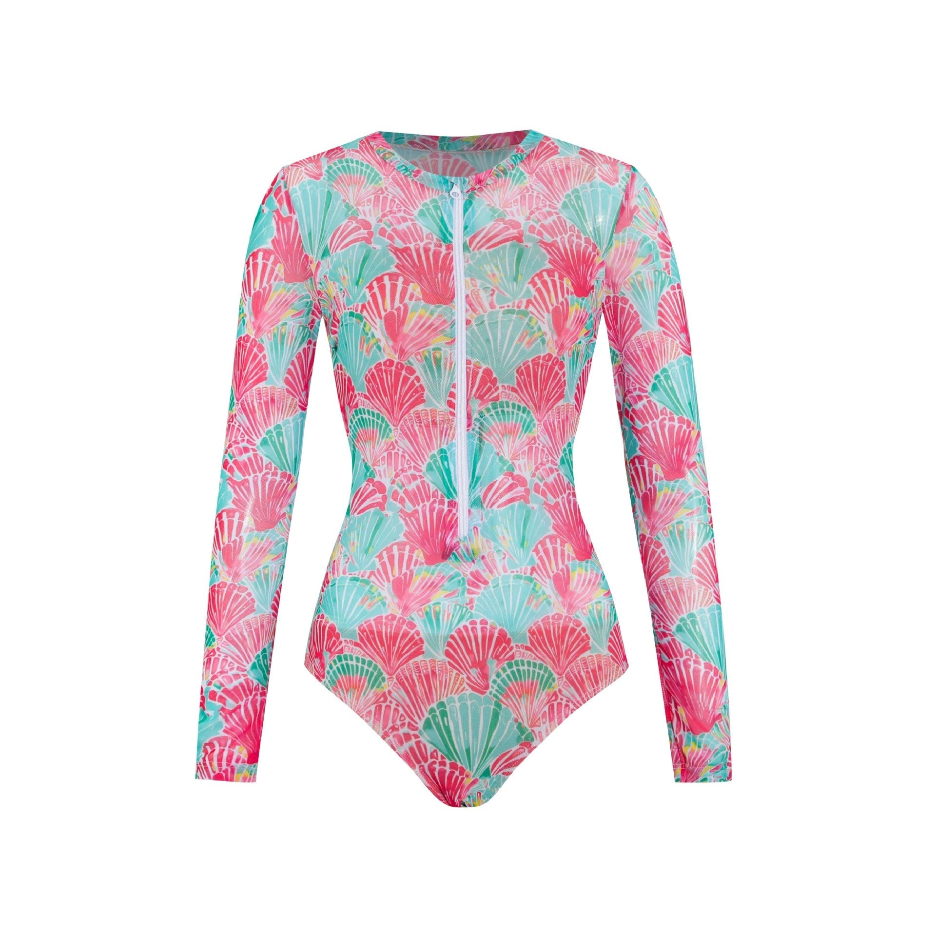Damen Langarm-Surfanzug mit hohem UV-Schutz und verspieltem Muschelmuster R&B
