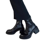 Damen Stiefeletten aus hochwertigem Leder mit trendigem Blockabsatz R&B