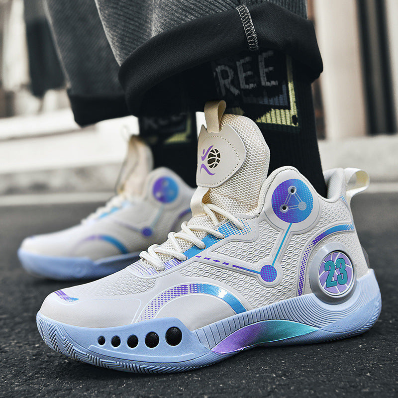 Damen Sportliche Basketball-Schuhe mit atmungsaktiver Mesh-Oberfläche und stabiler Dämpfung R&B