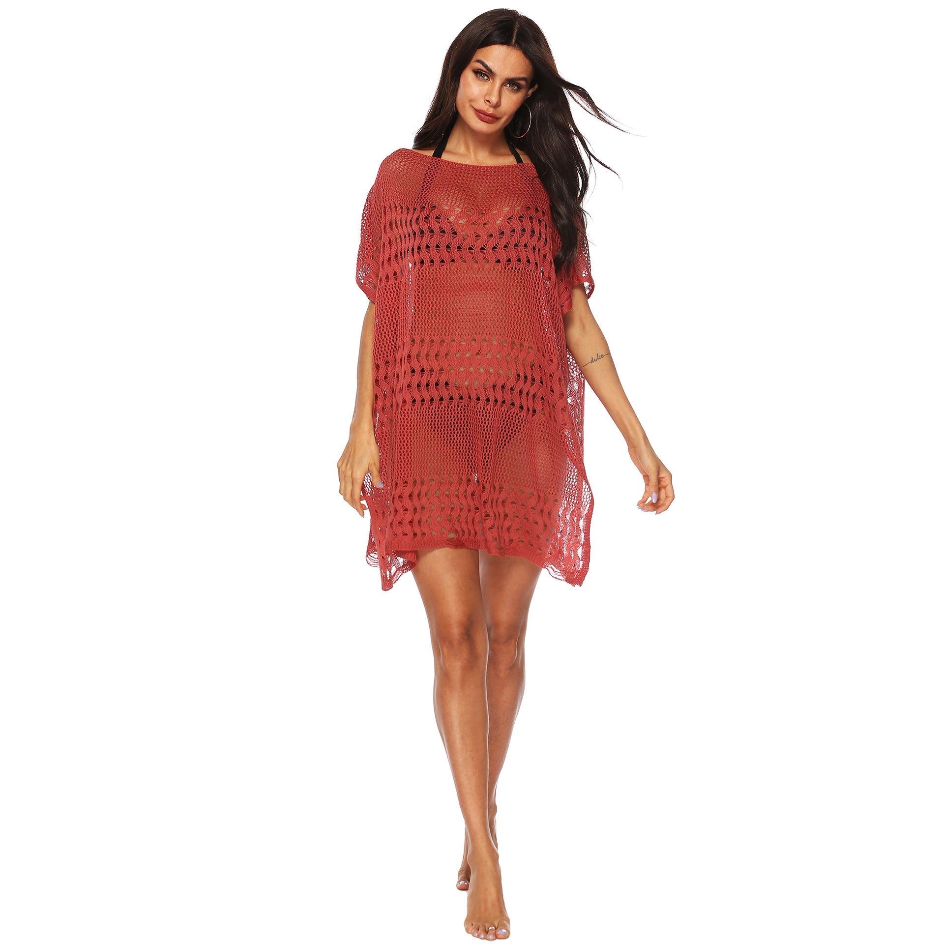 Damen eleganter Strandsarong mit filigranem Häkelmuster R&B