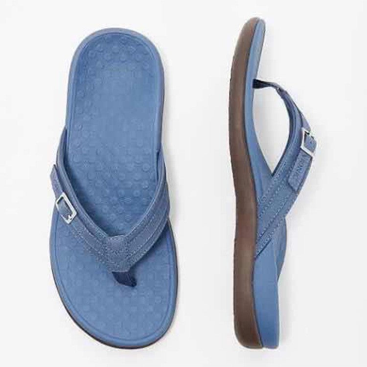 Damen Elegante und komfortable Zehentrenner-Sandalen mit verstellbarem Riemen R&B