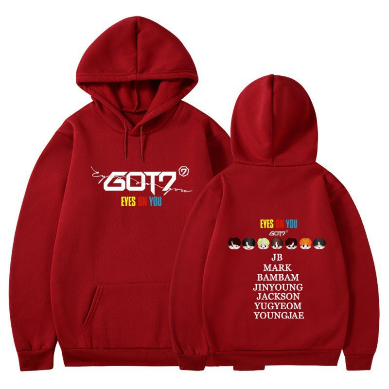 Damen Kapuzensweater mit einzigartigem GOT7 Design und bequemer Passform R&B