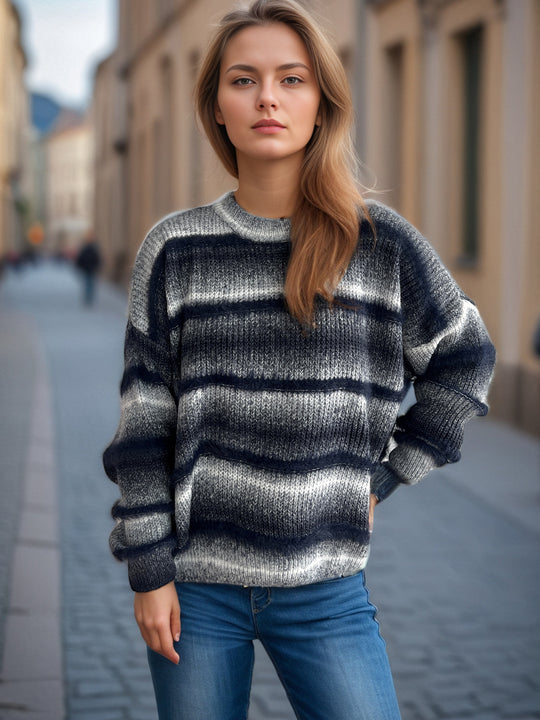 Damen kuscheliger Strickpullover mit Flair R&B