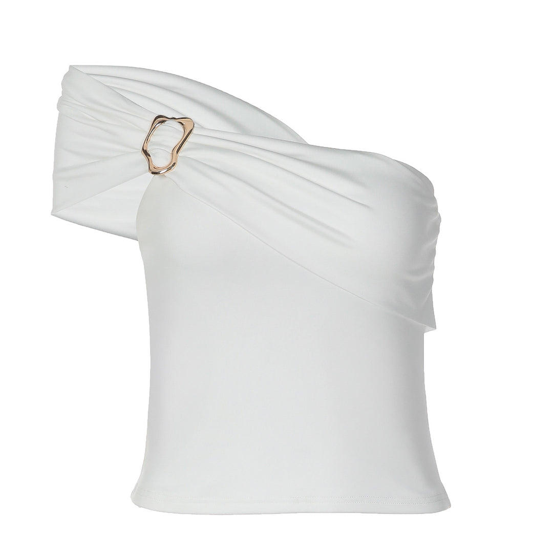Damen Off-Shoulder Top mit elegantem Drapierungsdetail R&B