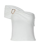 Damen Off-Shoulder Top mit elegantem Drapierungsdetail R&B