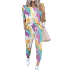 Damen Leichter Freizeit-Jumpsuit mit einem auffälligen Batik-Muster und praktischen Taschen R&B