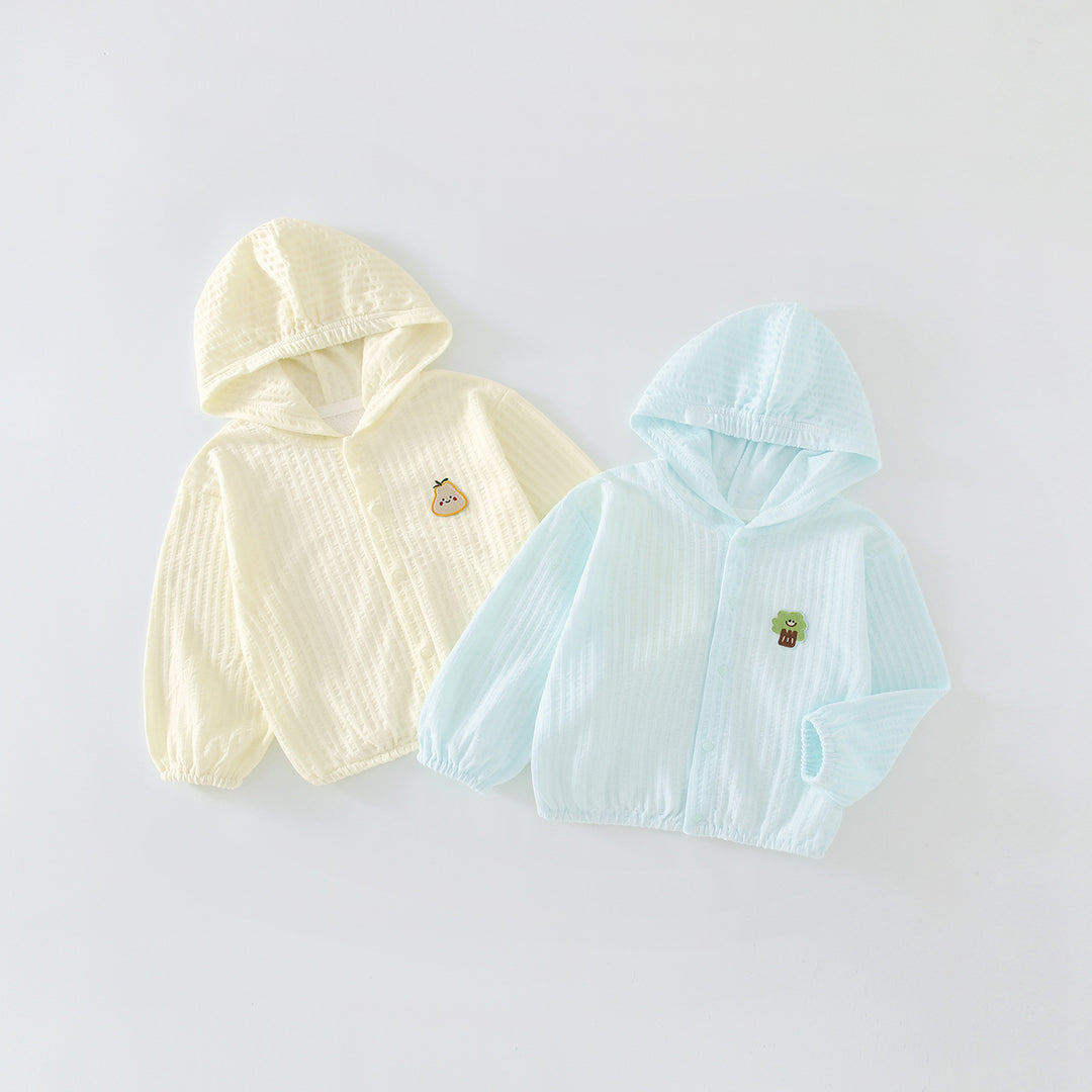 Unisex nan atmungsaktive leichte Gaze Kapuzen-Baby-Sonnenjacke R&B