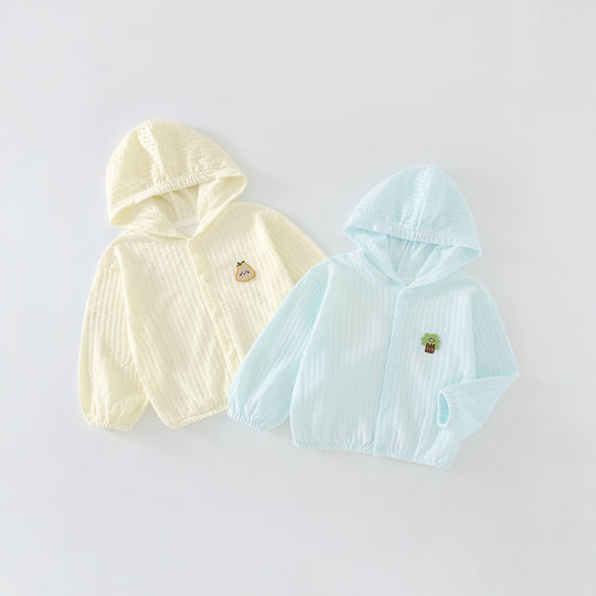 Unisex nan atmungsaktive leichte Gaze Kapuzen-Baby-Sonnenjacke R&B