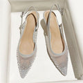 Damen elegante Slingback Pumps mit funkelnden Strass-Akzenten R&B