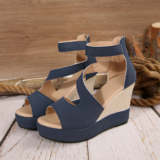 Damen Wedge-Sandaletten mit modischem Riemchen-Design und ergonomischer Fußbettgestaltung R&B