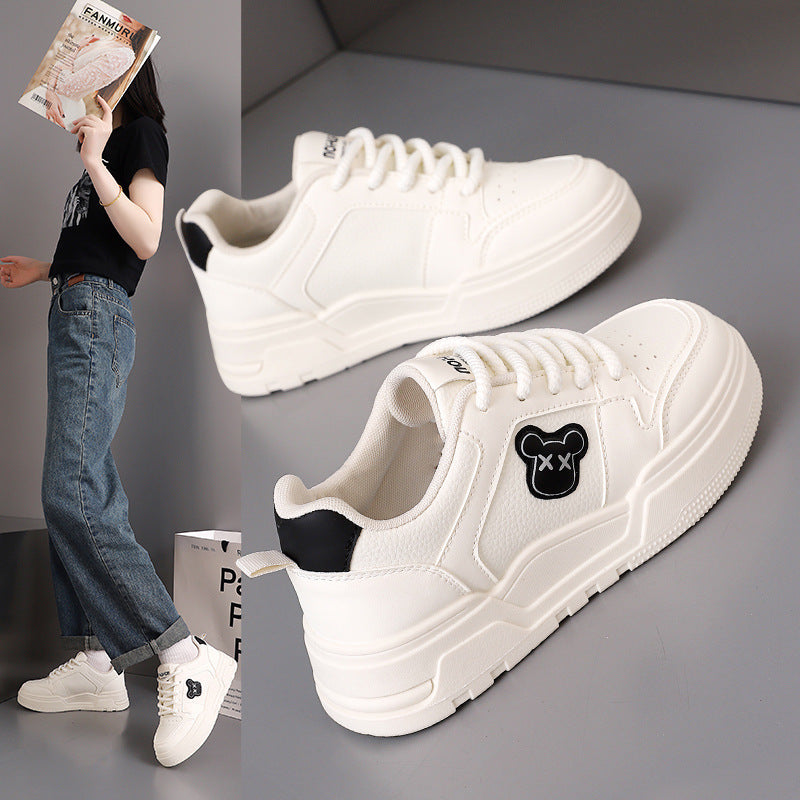 Damen Sneaker mit süßem Bärenmotiv und dicker Sohle R&B
