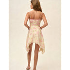 Damen Sommerliches Kleid mit floralem Design und asymmetrischem Saum R&B