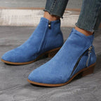 Damen Modische Kurz-Stiefeletten mit seitlichem Reißverschluss und weichem Obermaterial R&B