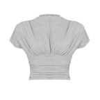 Damen Crop-Top mit modischen Rüschendetails und strukturiertem Design R&B