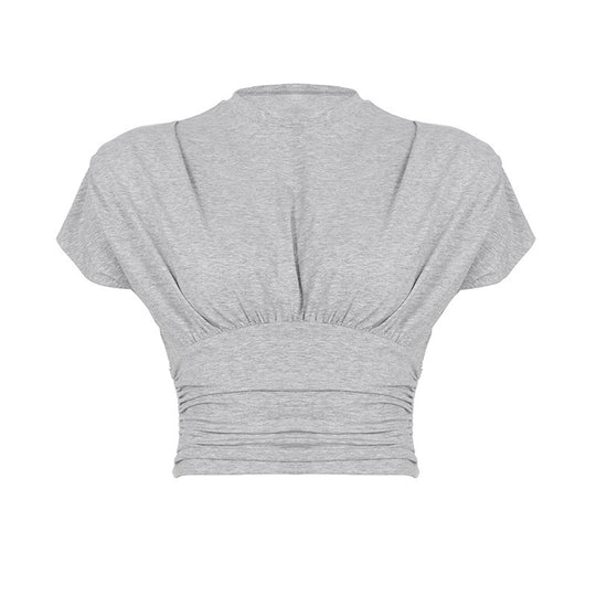 Damen Crop-Top mit modischen Rüschendetails und strukturiertem Design R&B